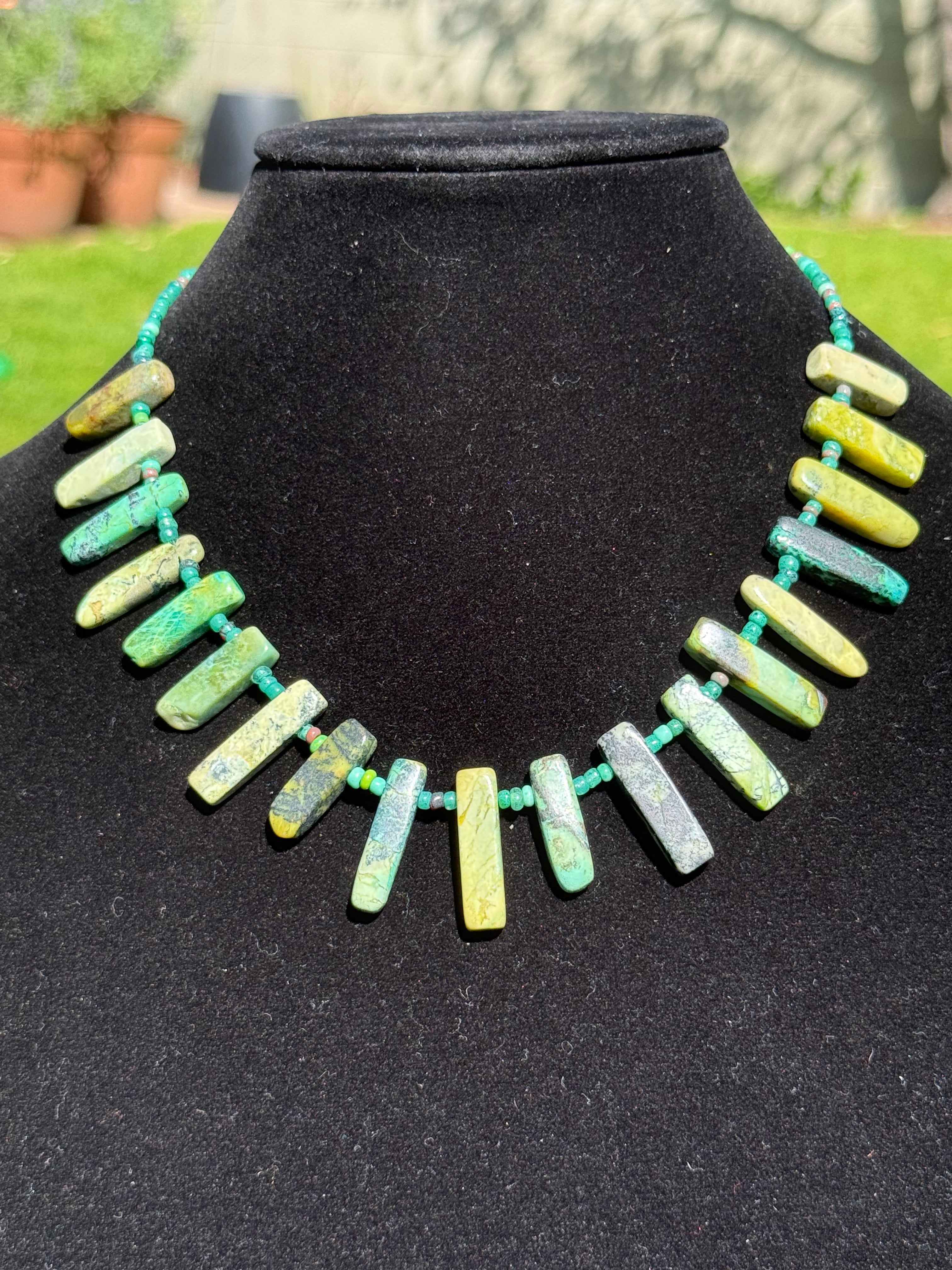 Green Picket Fence - Necklace