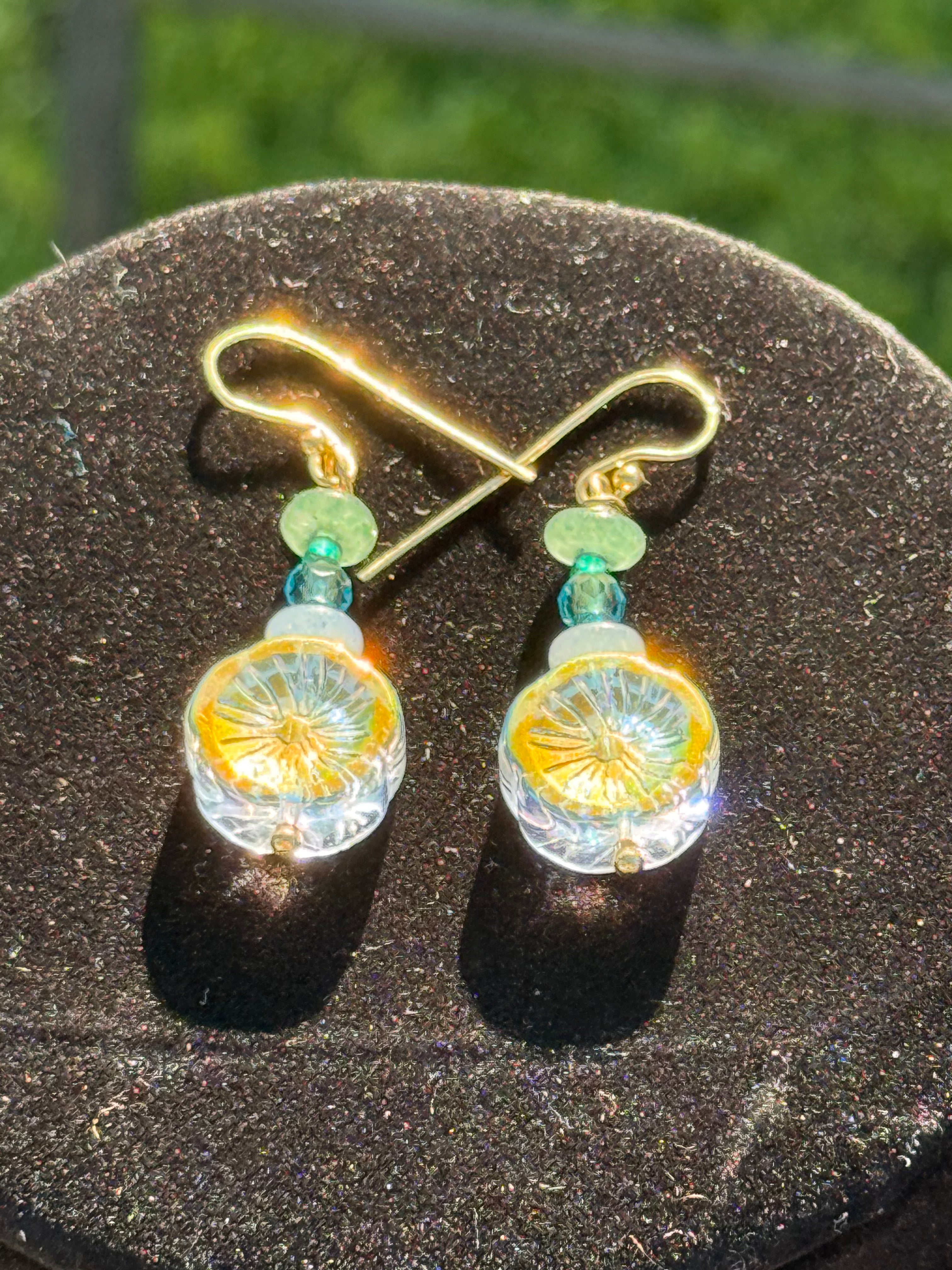 Fire Flowers - Necklace & Earrings Set
